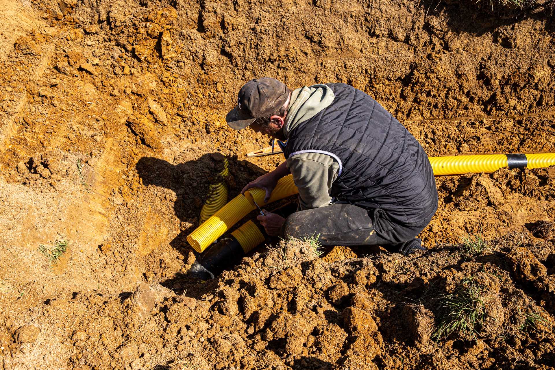 Pose de canalisations pour l'irrigation en Lorraine